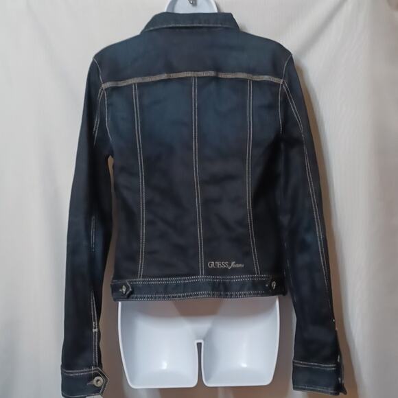 GUESS Jeans Stretch Denim Jacket Dark Wash. Size M - Picture 10 of 16